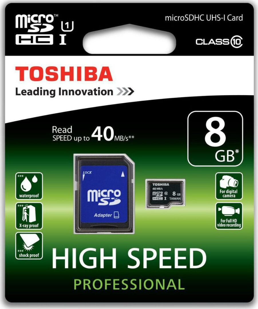 TOSHIBA MICRO SD 8GB WITH ADAPTOR