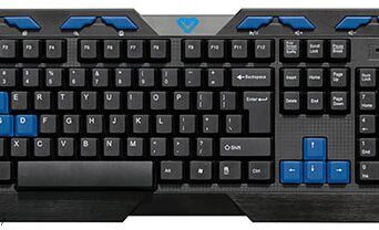 MEDIA-TECH GAMING USB KEYBOARD 104+8 FUNCTION KEYS, W,S,A,D & CURSORS BUTTONS IN BLUE