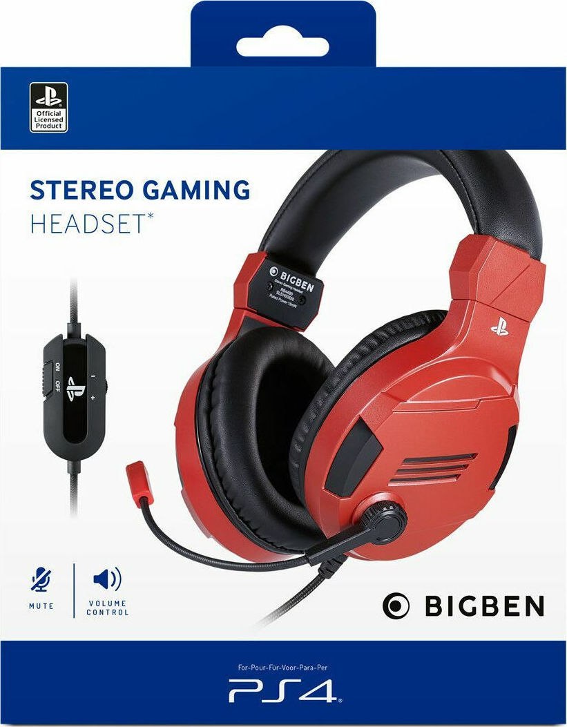 Big Ben Stereo Gaming Headset V.3 Official Licence Red PS4/PS5