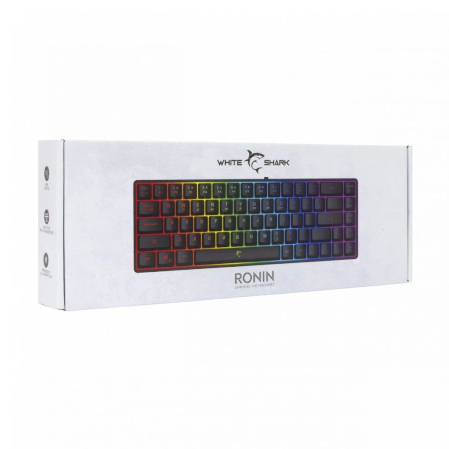 White Shark RGB Gaming Membrane Keyboard Ronin Black (US) (GK-2201B)