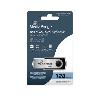 MediaRange USB 2.0 Flash Drive 128GB (Black/Silver) (MR913)