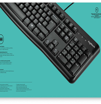 LOGITECH Ενσύρματο πληκτρολόγιο K120, USB, 1.5m, μαύρο