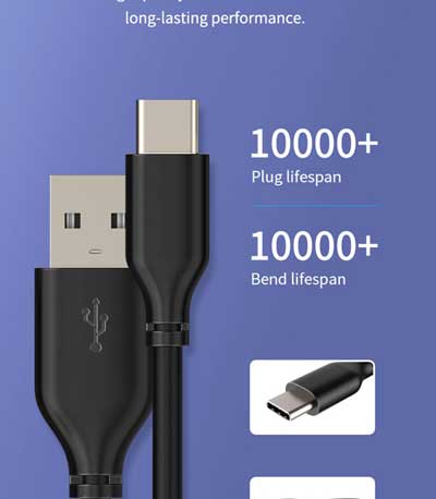 CABLETIME καλώδιο USB 2.0 σε USB Type-C C160, 5V 3A, 0.25m, μαύρο