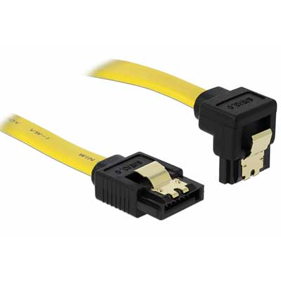 DELOCK Καλώδιο SATA III 7-pin σε 7-pin 90° 82482, metal clip, 0.7m