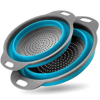 Σετ σουρωτήρια τροφίμων AG659J, Φ 24cm & 19.5cm, μπλε, 2τμχ