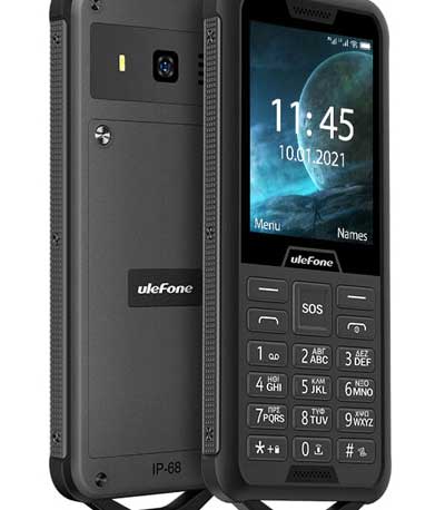 ULEFONE κινητό τηλέφωνο Armor Mini 2, IP68, 2.4", Dual SIM, μαύρο