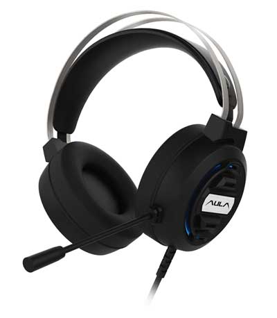 AULA gaming headset Mountain S603, RGB,50mm, μαύρο (με USB και διπλο 3.5 jack)