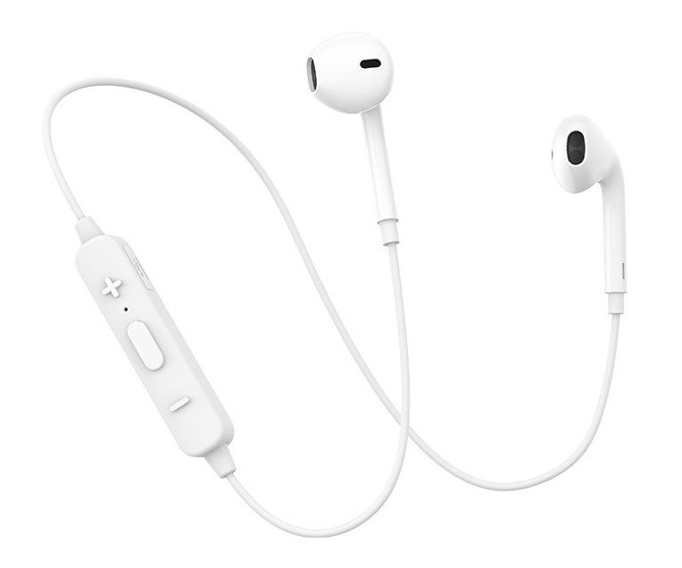 USAMS bluetooth earphones BHULN01, LN series, BT 4.2, λευκό