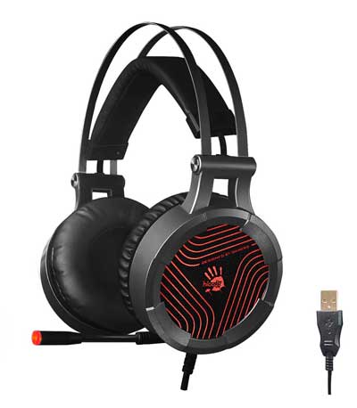BLOODY Gaming Headset BLD-G530, 7.1CH, 50mm, USB, 105dB, μαύρα