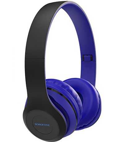 BOROFONE headphones με μικρόφωνο BO4, bluetooth, 3.5mm, μπλε