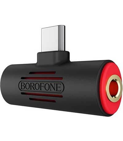 BOROFONE αντάπτορας BV8C 2in1, Type-C σε Type-C & 3.5mm, μαύρος