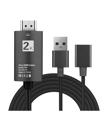 POWERTECH Καλώδιο USB 2.0 female σε HDMI, με USB τροφοδοσία, 1m, μαύρο