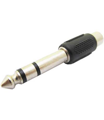 POWERTECH Αντάπτορας από stereo 6.35mm (M) σε RCA (F),CAB-J024, nickel, 5τμχ