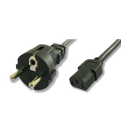 POWERTECH καλώδιο τροφοδοσίας για Η/Υ και οθόνη 1,5m, 3x0,75mm, Μαύρο