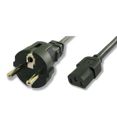 POWERTECH Καλώδιο τροφοδοσίας 3x 1mm CAB-P014, μαύρο, 1.5m