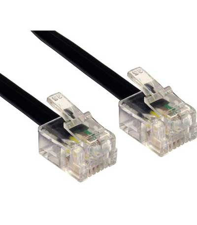 POWERTECH Καλώδιο Τηλεφώνου RJ11 6P4C CAB-T012, μαύρο, 20m