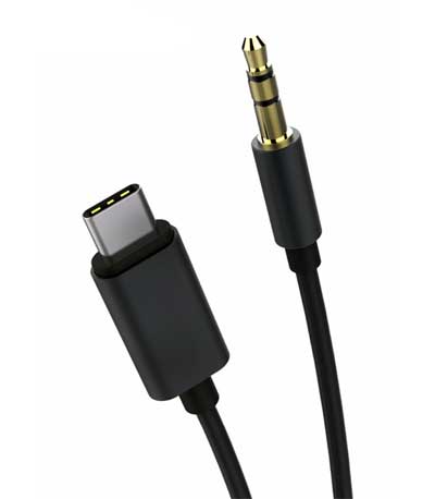 POWERTECH Καλώδιο USB Type-C σε jack 3.5mm ,1m, Black
