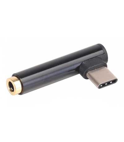 POWERTECH Αντάπτορας Type-C (Μ) σε 3.5mm jack (F), μαύρο