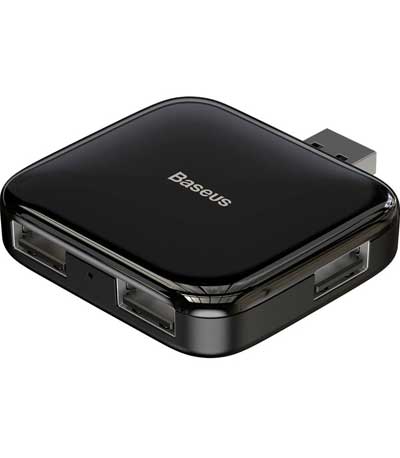 BASEUS USB hub CAHUB-CW01, 4x USB 2.0, 480mbps, μαύρο