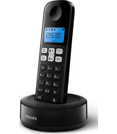 PHILIPS ασύρματο τηλέφωνο D1611B/34, με ελληνικό μενού, μαύρο
