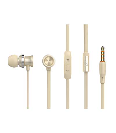 CELEBRAT Earphones με μικρόφωνο D7, on/off, 10mm, 1.2m, χρυσά