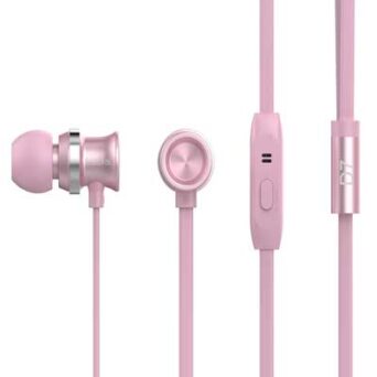 CELEBRAT Earphones με μικρόφωνο D7, on/off, 10mm, 1.2m, ροζ χρυσό