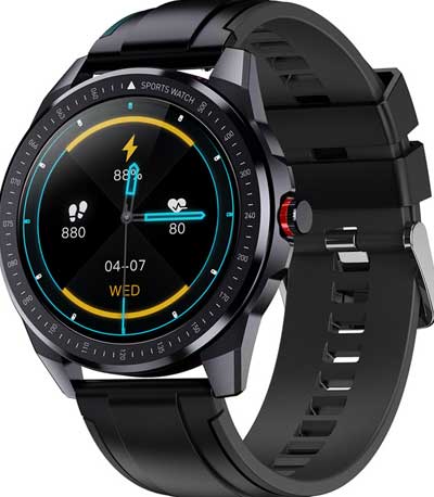 ΙΝΤΙΜΕ smartwatch SN88, 1.28" έγχρωμο, IP68, HR & Blood pressure, μαύρο