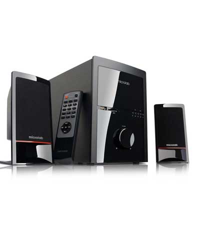 MICROLAB ηχεία M-700U, 2.1ch, 46W RMS, USB/SD/3.5mm/2RCA, μαύρα