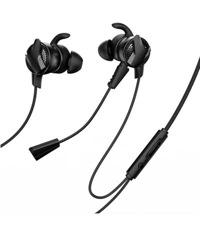 BASEUS earphones GAMO H15, 3.5mm, με διπλό εύκαμπτο μικρόφωνο, μαύρα