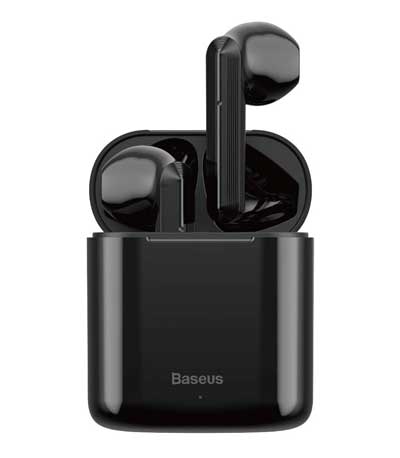BASEUS earphones ENCOK W09, true wireless, με θήκη φόρτισης, μαύρα