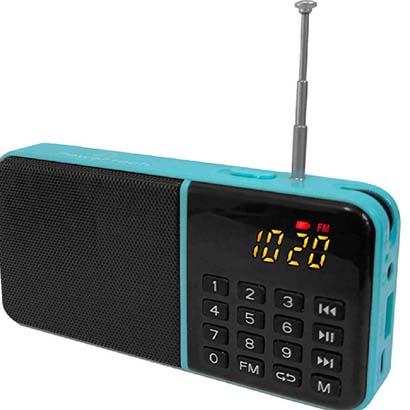 POWERTECH ραδιόφωνο & φορητό ηχείο PT-997, LCD, 1200mah, μπλε