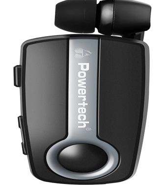 POWERTECH Bluetooth headset Klipp PT-733, multipoint, BT V4.1, ασημί