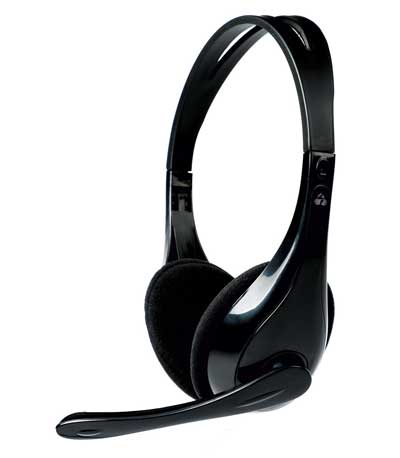 POWERTECH Headphones με μικρόφωνο PT-734 105dB, 40mm, 3.5mm, 1.8m, μαύρο (με διπλο 3.5mm jack)