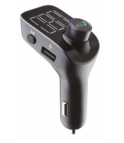 POWERTECH FM Transmitter με LCD οθόνη, USB, SD, Bluetooth, μαύρο