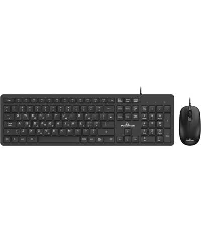 POWERTECH set ποντίκι & πληκτρολόγιο PT-838, ενσύρματο, 1000dpi, μαύρο
