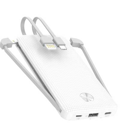 POWERTECH Power Bank PT-866 10000mAh, 3x Output, 2.1A, λευκό
