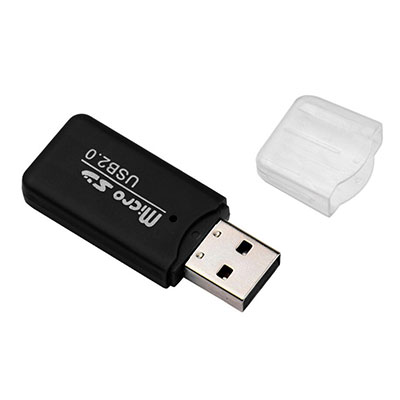 POWERTECH mini card reader PT-893, Micro SD card, μαύρος