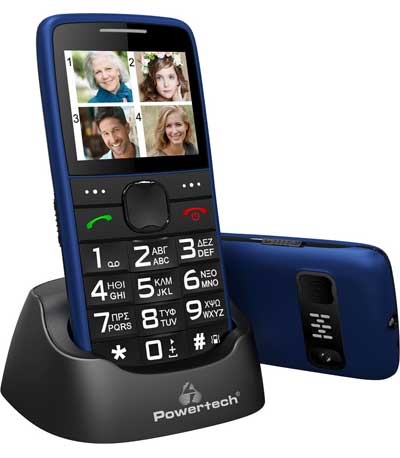 POWERTECH Κινητο Τηλεφωνο Sentry Eco PTM-24, SOS Call, με φακό, μπλε