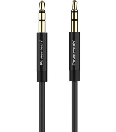 POWERTECH καλώδιο Jack 3.5mm prime PTR-0086, 3 pin, copper, 1m, μαύρο