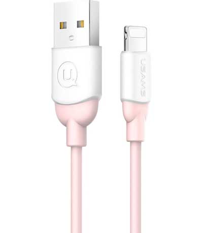 USAMS Καλώδιο USB σε Lightning US-SJ245, Ice-Cream, 1m, ροζ