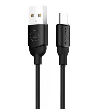 USAMS Καλώδιο USB σε Type-C US-SJ246, Ice-Cream, 1m, μαύρο