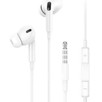 USAMS earphones με μικρόφωνο EP-41, 3.5mm, 10mm, 1.2m, λευκά