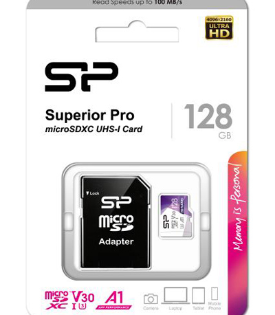 SILICON POWER κάρτα μνήμης Superior Pro microSDXC UHS-I, 128GB, Class 30