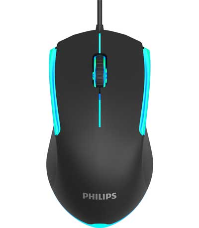 PHILIPS ενσύρματο gaming ποντίκι SPK9314, 1200DPI, 3 πλήκτρα, μαύρο