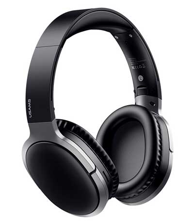 USAMS bluetooth headphones US-YN001, wireless & wired, 40mm, μαύρα