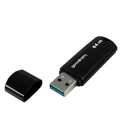 GOODRAM USB Flash Drive UMΜ3 0640K0R11, 64GB, USB 3.0, μαύρο