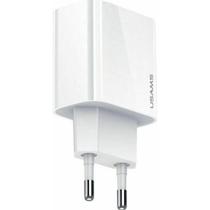 USAMS φορτιστής τοίχου US-CC118, 1x type-C, PD3.0 20W 3A, λευκός