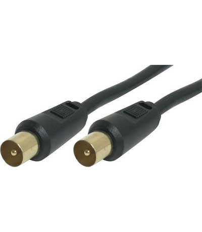 POWERTECH καλώδιο κεραίας για τηλεόραση pal, αρσενικό, 1.5m, μαύρο