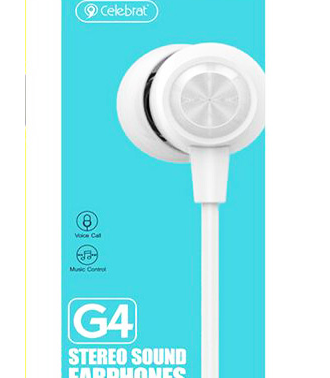 CELEBRAT Earphones G4 με μικρόφωνο, 10mm, 1.2m, λευκό