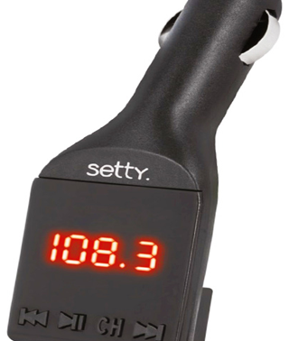 SETTY FM Transmitter με οθόνη, USB, micro SD, Bluetooth, μαύρο
